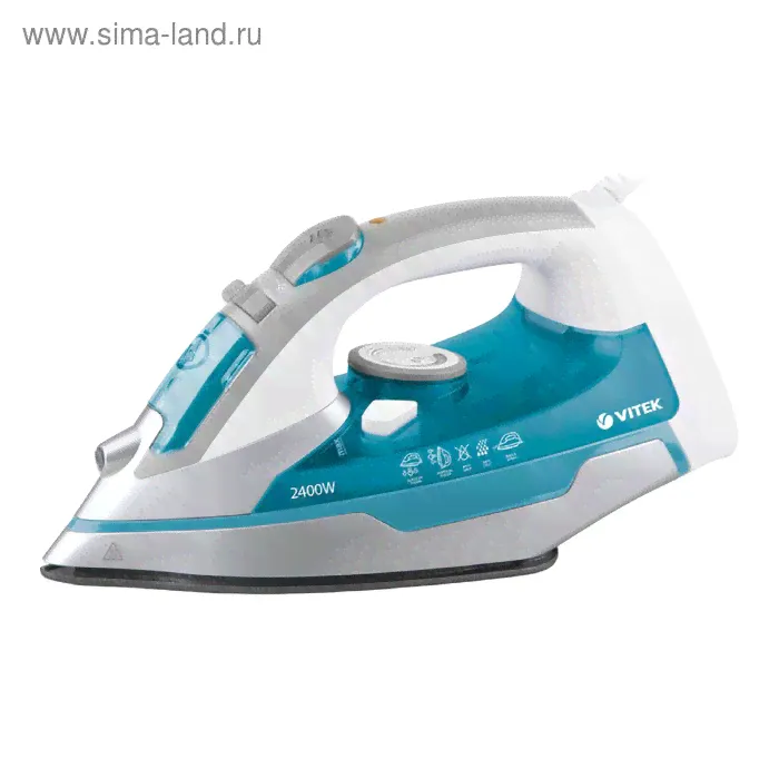 Утюг Vitek VT-1258 B, 2400 Вт, антипригарное покрытие, 300 мл, синий